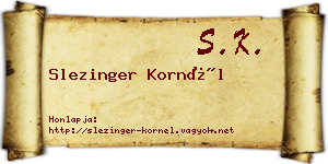 Slezinger Kornél névjegykártya