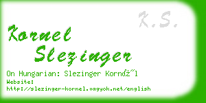 kornel slezinger business card